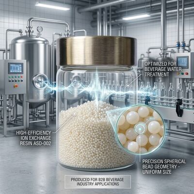 ASD-002 アニオン交換樹脂 99.8% 純度 食品産業プロセス用水硝酸除去用強塩基ビーズ