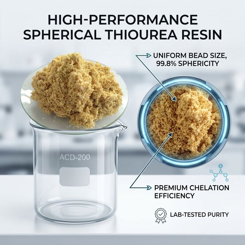 ACD-200 Thiourea Chelating Resin High Adsorption Capacity Precious Metal Recovery Mining Industry